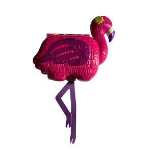 Polly Pocket Flamingo Tropical Party Compact Playset Carrying Case 10"x15"